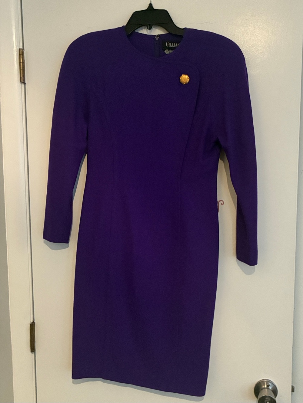 Vintage Wool Dress size 4 Purple Midi ILGWU Tag